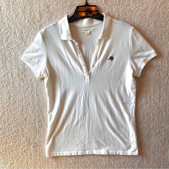 Y2K Aeropostale Women’s Polo Size Large Fitted 00s University College Fashion - Picture 1 of 8